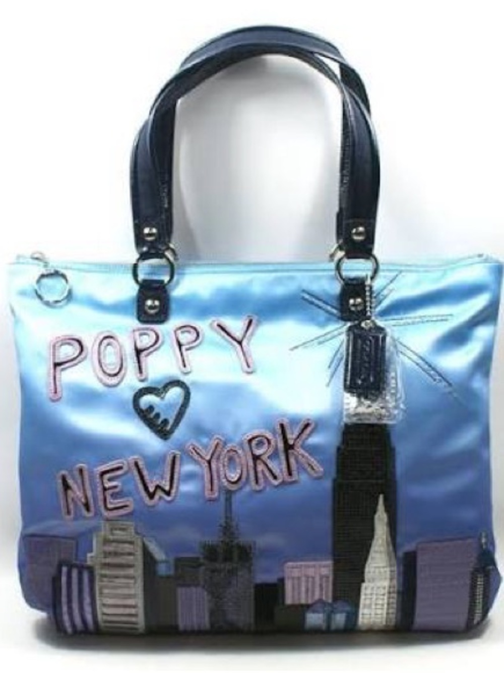 Coach Blue Poppy New York Skyline Tote - Picture 2 of 9